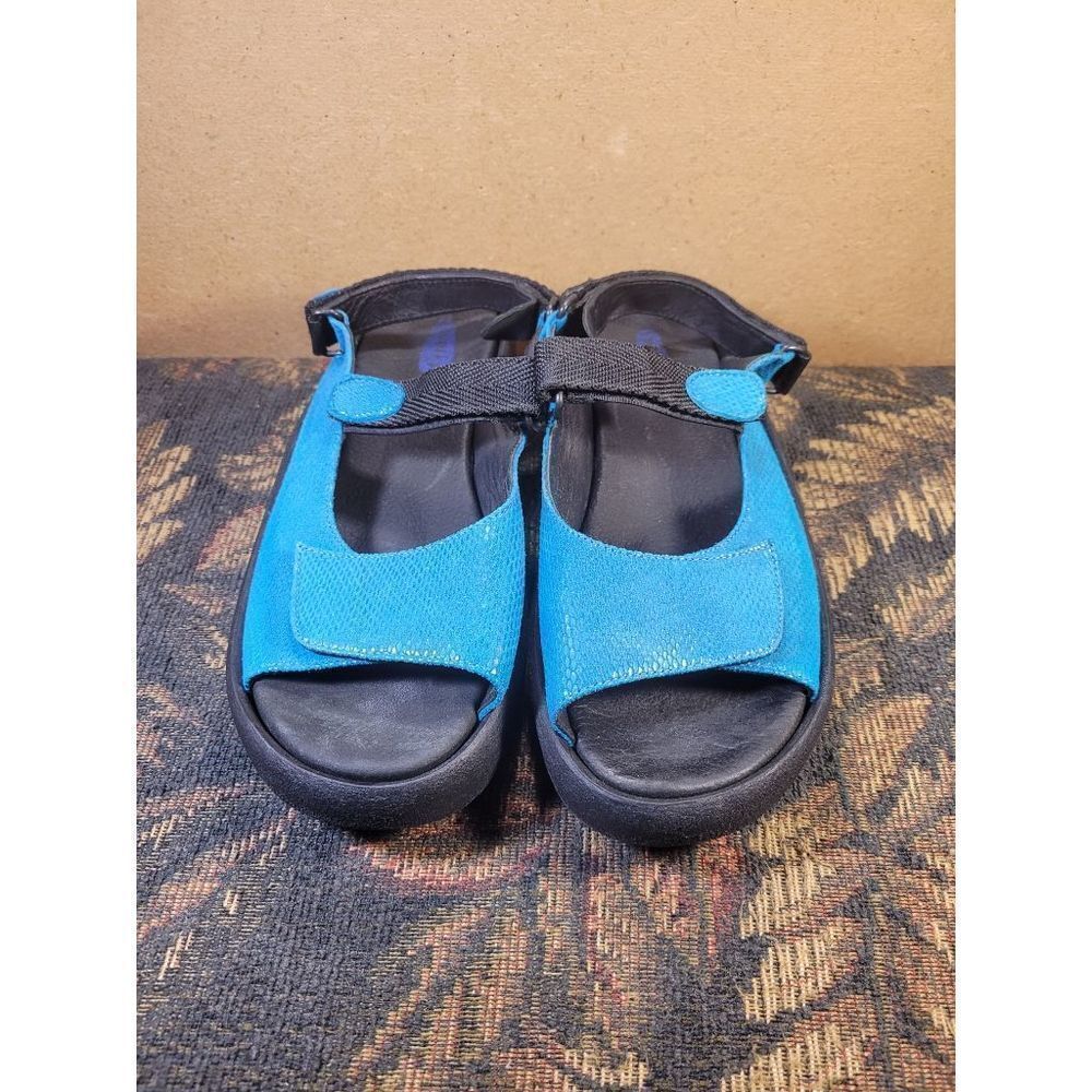 Wolky Black and Bright Blue Jewel Sandals- Size 9/40 EU
